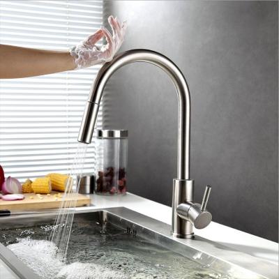 China 360 Rotating Direction Wall Mounted Faucets Lower Touch Infrared Faucet Mixer For Bathroom And Kitchen for sale