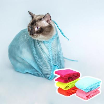 China Viable Mesh Pet Cat Grooming Restraint Bag for Bath Washing Nails Cutting Cleaning Bags for sale