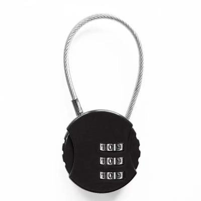 China Lock Zinc Alloy Body Steel Wire Wrapped With PVC Rubber Tube Outside Steel Wire Rope Combination Lock Padlock Luggage Bicycle Ball Combination Lock for sale