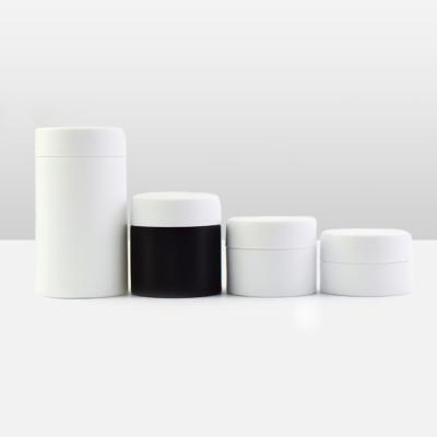 China Wholesale Cosmetic Food Packaging 1oz 2oz 3oz 4oz PET Plastic Cosmetic Cream Jar With White Black Lid for sale