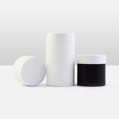 China Food Grade Cosmetic Bottom Plastic Black And White PET Cosmetic Container Jar With Lid For Hot Sale for sale