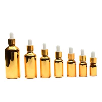 China HOT personal care! ! 10ml 15ml 30ml 50ml 100ml Matte Black Glass Gold Collar Essential Oil Bottle Beard Oil Dropper Bottle CR for sale