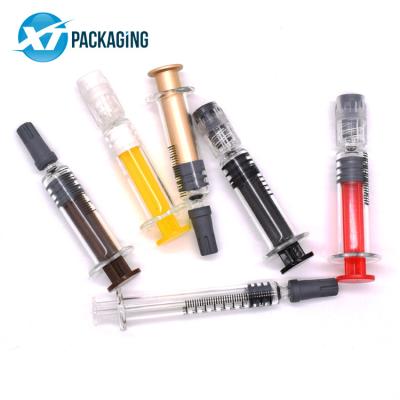 China Luer Lock Wholesales 1ml Metal Push Syringe Packaging Colorful Needle Syringes With Custom Printing Luer Lock Glass Syringe for sale