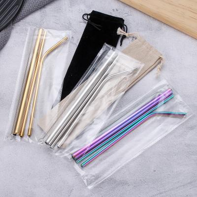 China Viable Reusable Drinking Straw 18/10 Stainless Steel Straws Set High Quality Metal Straw With Cleaner Brush Colorful for sale