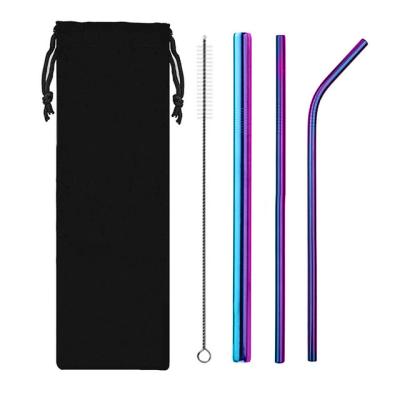 China 2021 Eco-Friendly Sustainable Hot Selling Straws 304 Stainless Steel Metal Boba Reusable Straw for sale