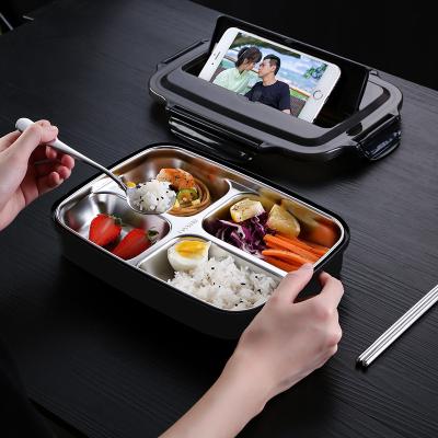 China Durable 304 Stainless Steel Heat Insulation Anti-scalding Portable Lunchcase Lunchbox For Adult Students Kids for sale