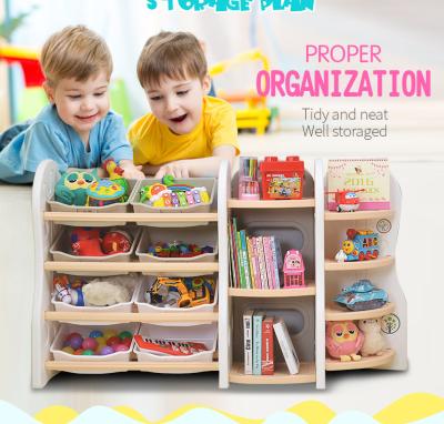 China Sustainable Kids Plastic Book Holder For Toys And Books Children Play Storage Box for sale