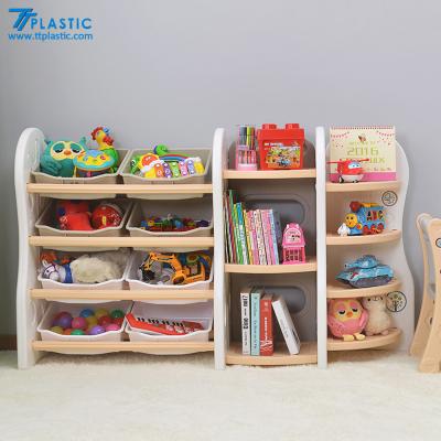 China Different Assemble Well Chosen Bookcase Furniture Cute Children's Bookcase Plastic Shelf and Storage Rack for sale