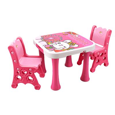 China Desktop plastic pink baked children's table drawing table plastic game table for sale