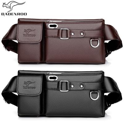 China 2021 Water Proof Korean Men's Leather Waist Bag Fashion Messenger Bag Large Capacity Large Capacity Casual Bag for sale