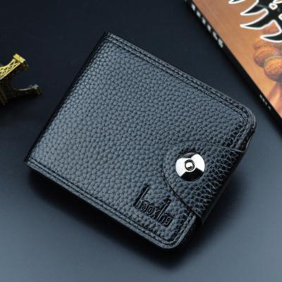 China Manufacturer PU Leather Men Short Wallet Anti Theft With Coin Pocket for sale