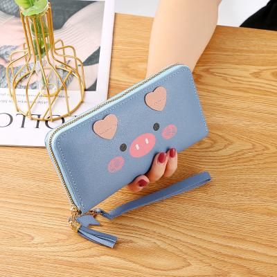 China 2021 New Style Ladies' Large Capacity Clutch Wallet Korean Pig Main Long Zipper Waterproof Women's Wallet for sale