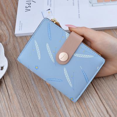 China Anti-theft Women's Wallet Female Clip Print Flower Coin Purse Card Holder Wallets Female Wallet for sale