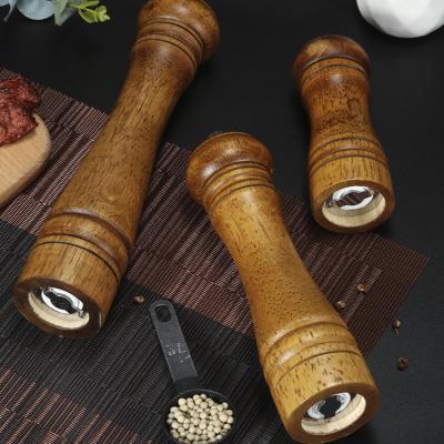 China Restaurant Viable Western Kitchen Goods Adjustable Wholesale Price BBQ Pepper Mill Wooden Pepper Grinder for sale