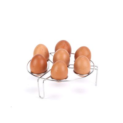 China Sustainable High Quality Natrual Cooking Egg Rack Color Customized 304 Stainless Steel Seven Hole Egg Steamer for sale