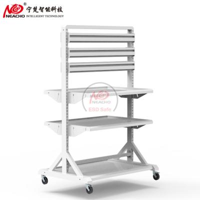 China EUROPEAN Custom Fixture Lab Adjustable Stander ESD Material Hanger Support Trolley with Silent Caster for sale