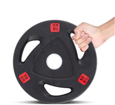 China Universal Hot Selling Tri Dish Grip Weight Plates Gym Rubber Cheaper Weight Lifting Gym for sale