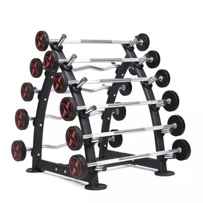 China Universal Fitness Equipment Gym Weight Barbell Bar Plates Rack Weightlifting Barbell Free Set for sale