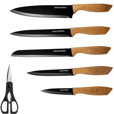 China Sustainable Household Stainless Steel Kitchen Knife Sets Chef Professional 6-Piece Set PP Handles Chef Knife for sale