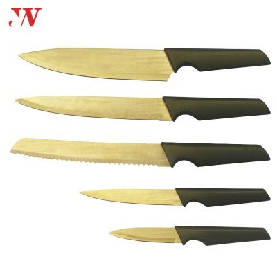 China Gold viable knife set non-slip carving Japanese chef knife set cold steel knife for sale