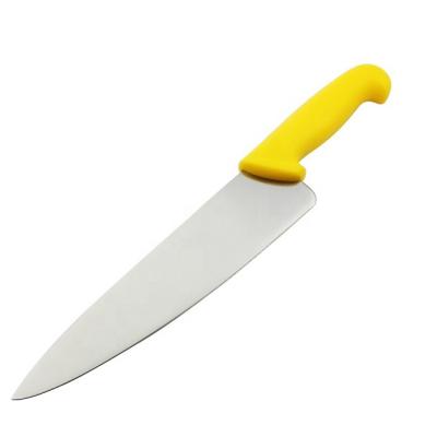 China Sustainable Chef Knife 10 Inch Stainless Steel Kitchen Knife With Yellow PP Handle for sale