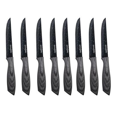 China 4.5 Inch Quality Stainless Steel Stand Up Knife Set With Plastic Handle 8 Piece Steak Knife for sale