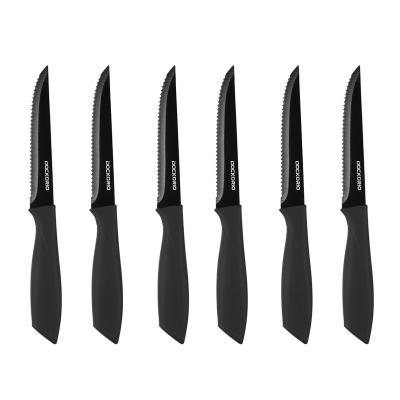 China Steak Knife Viable 6 Set Serrated Steel Universal Edge Steak Knife Restaurant Tableware for sale