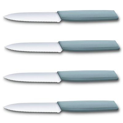 China New Design Viable Chipped Stainless Steel Serration Steak Knife 4 High Carbon Steel Micro Steak Knife for sale