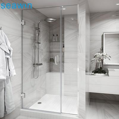 China Modern New Products Glass Shower Door Pivot Hinged Frameless Tempered Glass Shower Door for sale