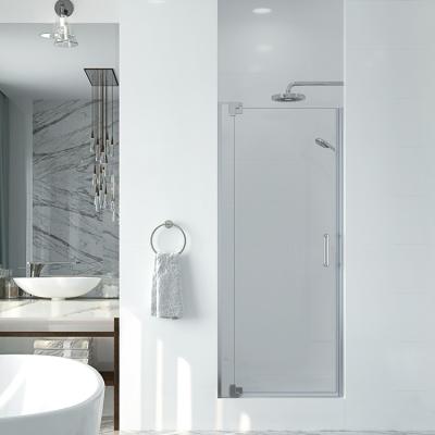 China Modern simple style frameless tempered glass shower pivot door for bathroom for sale