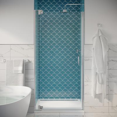 China Modern cheap high quality frameless stainless steel #304 pivot door tempered glass shower door for sale