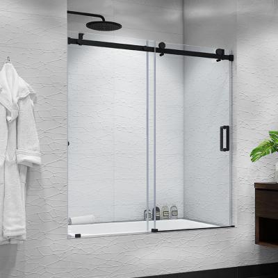 China OEM modern custom frameless tub tempered glass corner shower tub door for sale