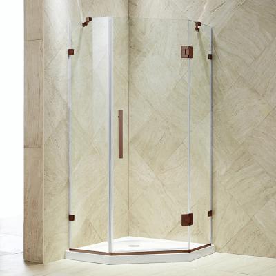 China Modern Custom OEM Diamond Shaped Glass Hinge Bathroom Shower Enclosures for sale