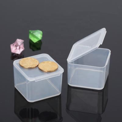 China Recyclable Plastic Clear Square Storage Box With Lid Mini Durable Collection Jewelry Container for sale