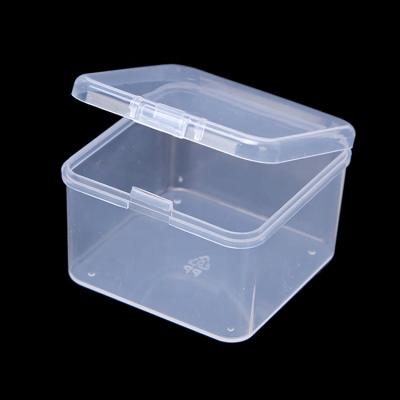 China Small Clear Plastic Hinged Box Beads Storage Containers Craft Organizers Box With Hinged Lid For Small Items Accessories for sale