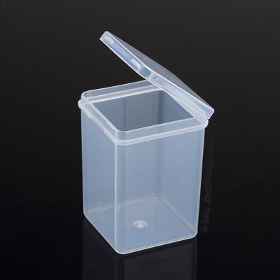 China Convenient Hinged Plastic Swab Square Packing Box / Crate Cotton Bud , Storage Container for sale