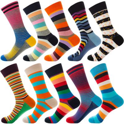 China Antibacterial Ready To Ship Custom Cotton Creative Logo Men Women Socks Tube Popular Skateboard Casual Happy Socks for sale