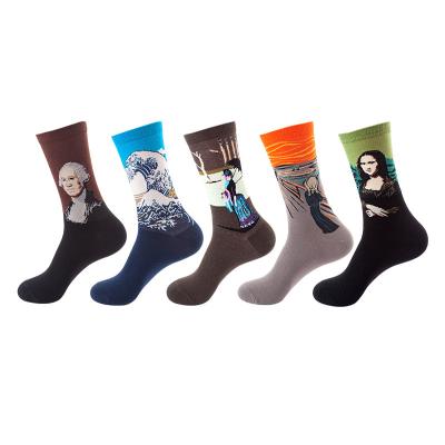 China Factory Supply Bargain Price Antibacterial Figure Happy Socks Custom Made Funny Socks Crew Happy Socks Unisex for sale