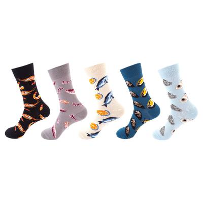 China Wholesale Antibacterial Cotton Socks Fashion Fish Pattern Socks Logo Women Men Happy Socks Custom Made for sale