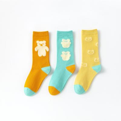 China Baby Socks Kids Knee High Socks Cozy Baby Organic Cotton Socks,Ice Cream Bear,Factory,High Quality for sale