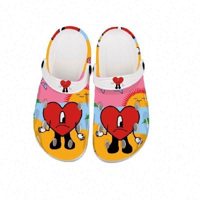 China Anti-slippery 1 Pairs MOQ Custom Design Mens Clogs Sandals Bad Bunny Custom Clog Shoes Kids Unisex Printed Clogs Men Gardening Shoes for sale