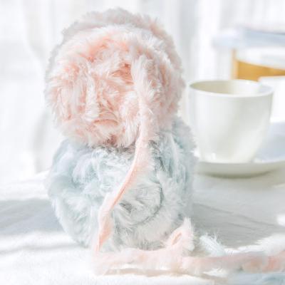 China 2020 New Faux Fur Yarn Polyester Fur Yarn Wholesale Hand Knitting Soft Fancy Yarn Furry Yarn Faux Fur Yarn for sale