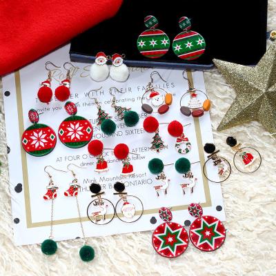 China Old Bell Korea Snowflake Snowman Christmas Fur Ball Earring New Christmas Casual/Sporty Long For Women for sale