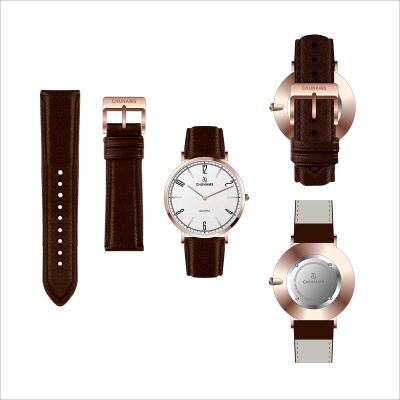 China New Arrival Customized Logo Stainless Steel Watch Women Non-specific Luxury Leather Strap Women Watches for sale