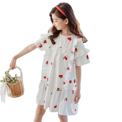 China Sweet Kids Girls Washable Embroidered Fishtail Skirt Princess Dress Casual Falbala Dress for sale