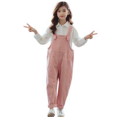 China Overalls and Factory Wholesale Girls Kids Breathable Casual Plus Size Pants and Pink Suspender Pants for sale