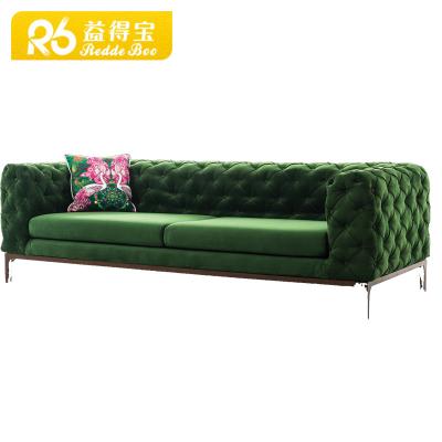 China Knightsbridge Chesterfield High Back Sofa (Other) Green Adjustable Velvet for sale