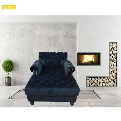 China (Other) Adjustable Wood Carved Fabric Lounge Chesterfield Sofa Chaise Lounge for sale