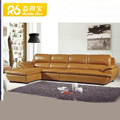 China Modern Orange Leather L Shape Reclining Sofa 8913# for sale