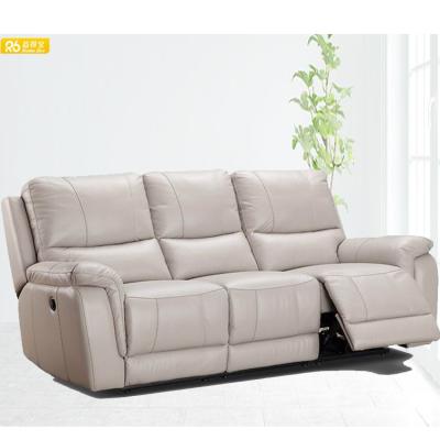 China Half stretched leather sofa recliner thin genuine leather indoor sofa recliner single sofa bonded recliner leather sofa for sale